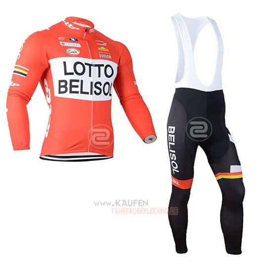 Lotto Soudal Langarmtrikot 2019 und Lange Tragerhose Orange Wei